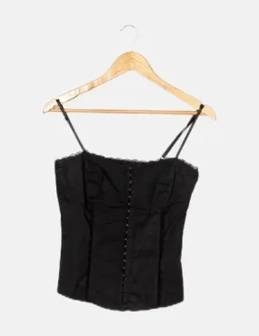 Zara Corset negro detalle bordado