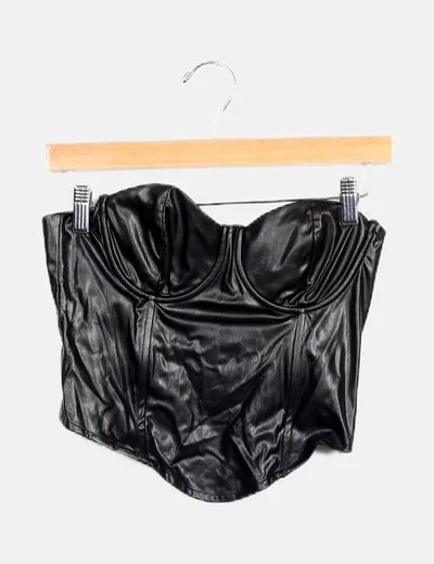 Zara Corset negro polipiel