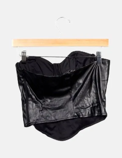 Zara Corset negro polipiel