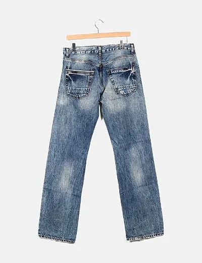 Zara Pantalón azul denim bootcut