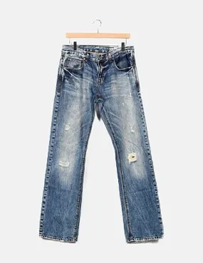 Zara Pantalón azul denim bootcut